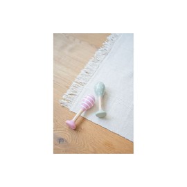 Kindsgut Wooden Rattles, Set of 2 Musical Instrument for Babies and Small Children, Ideal for Travelling, Subtle Colours and High Quality, Triangles and Stripes