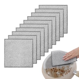 Doyime Kitchen Wire Dish Towels, Set of 10, Double Layer, Metal Wire Dish Towel, Dish Towel, Dish Towel, Dish Towel, Scratching Without Scratching, Durable, Easy to Use, Reusable, Commercial Use, 7.9