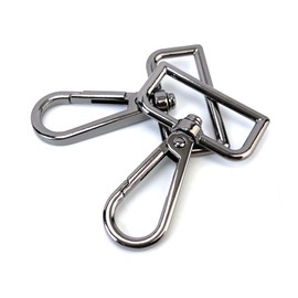 VersaKits - 10 ganchos giratorios de 1-1/2 pulgadas con anillo en D negro de 1-1/2 pulgadas, ganchos de gatillo para hacer correas de llavero