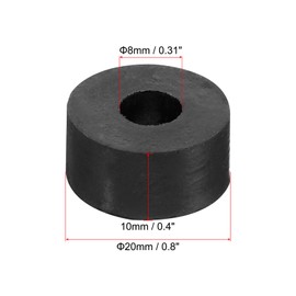 PATIKIL Multi Purpose Rubber Spacer, 20 Pcs 0.8"OD 0.31"ID 0.4"Thickness Neoprene Round Anti-Vibration Isolation Pads Isolator Rubber Bushings Spacer Washer for HVAC Bolts Car Accessories