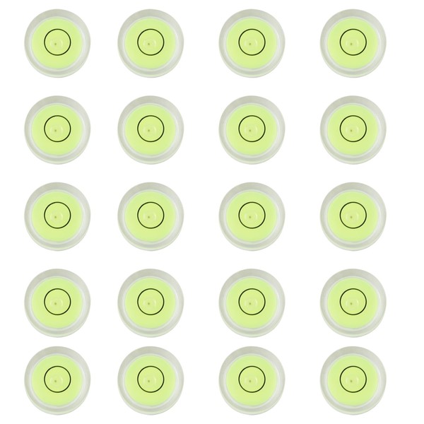 JYK 20pcs Round Bubble Level 8x5.5mm Mini Circular Bullseye Spirit