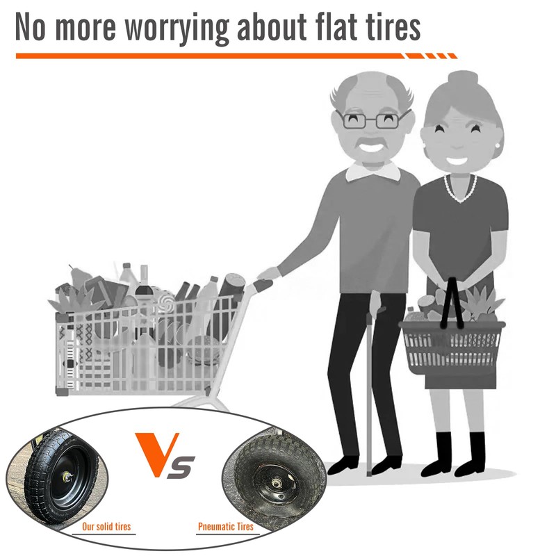 ASDFGHT 13" Flat Free Wheels for Gorilla Cart, Wheelbarrow, Garden