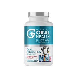 Great Oral Health Probióticos orales para niños masticables ~ Botella de 30 tabletas formulada por dentistas ~ Siete cepas con Blis K12 & M18 ~ Probió