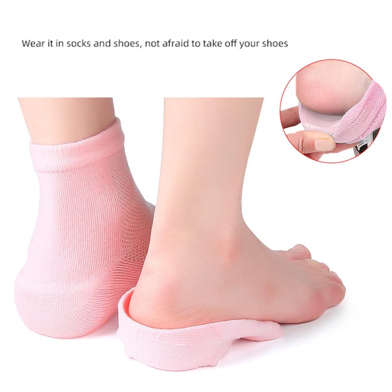 Heel Socks Gel Height Increase Insole Height Elevator Heel Lift
