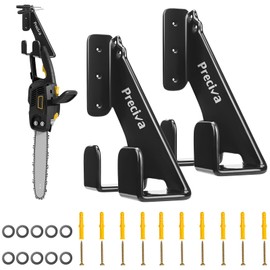 Preciva Heavy Duty Chainsaw Holder, 2 Pack Chainsaw Wall Mount, Garage Organization Garage Storage Shed Organizer Mounted Chainsaw Rack
