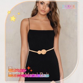 Woeoe Gold Body Chain Metal Waist Chain Belts Rave Body Jewelry Dress Summer Fashion Body Accessories for Women