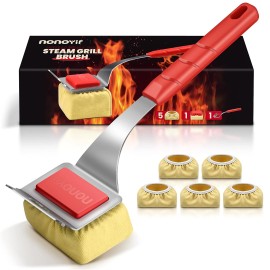 Nonoyif Brush Bristle Free 5 Replaceable Pads, Steam Grill for Outdoor Grill, BBQ and