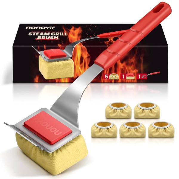 Nonoyif Brush Bristle Free 5 Replaceable Pads, Steam Grill for