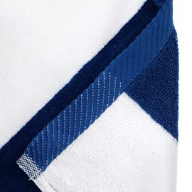 Kaufman - Soft Oversized | 35" x 70" Velour Tonal Striped Beach Towels | Absorbent, Quick-Drying | 100% Cotton Thick Beach Towels (NAV-RED)