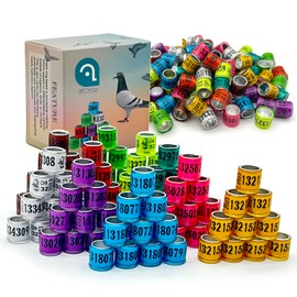 GiYuter 100Pcs Aluminium Pigeon Leg Rings | Dove Identify Band | 2024 Multicolor Training Birds Foot Ring