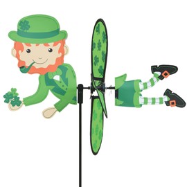 Premier Kites Petite Spinner Leprechaun – Whimsical Wind Spinner for Yard & Garden, Durable Weather-Resistant Fabric, Easy to Assemble, Outdoor Decor for Patios, Lawns, & Fairy Lovers
