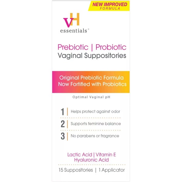 vH essentials Prebiotic PH Balanced Vaginal SuppositoriesB