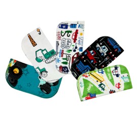 Gina's Soft Cloth Shop 1 Ply Printed Flannel Little Wipes 8x8 Inches Set of 5 Zoom Zoom- Proudly Made in the USA!