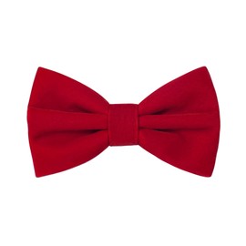 HOULIFE Velvet Bow Tie for Men – Adjustable Pre-tied Bowtie, Solid Colour Butterfly Bow Ties for Groom Wedding Party Formal with Gift Box, Red