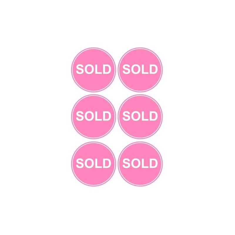 Sold Sticker,2inch 300pcs Pink Sold Sticker for Business Shop Store