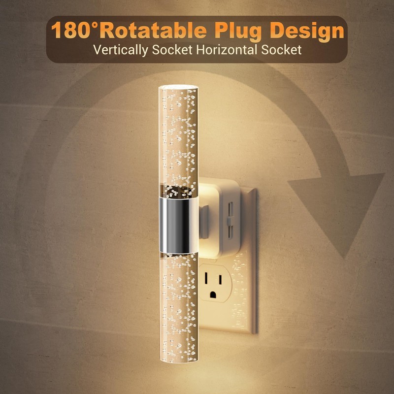 JandCase Night Lights Plug into Wall, 180° Rotating 2 Pack