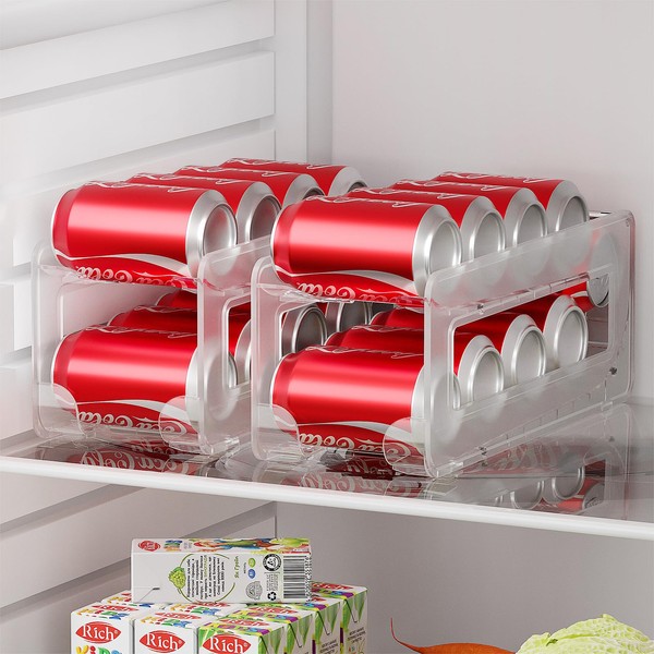 DEYILIAN 2 Pack Soda Can Organizer,Can Dispenser for Refrigerator Drink