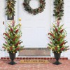 Glitzhome 2 Pack Christmas Porch Trees with Timer, 3 FT
