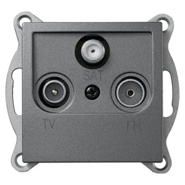 McPower Flair Aerial Socket, TV, Radio & Sat, Flush-Mounted, Screw Connection, Anthracite, 81 x 81 mm, Stylish & Versatile Solution for Modern Furnishings