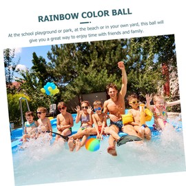 SUPVOX 3Pcs Rainbow Color Inflatable Balls for Bounce Play Balls for Outdoor Games for Active Play Dodgeball Birthday Celebrations Safe Fun