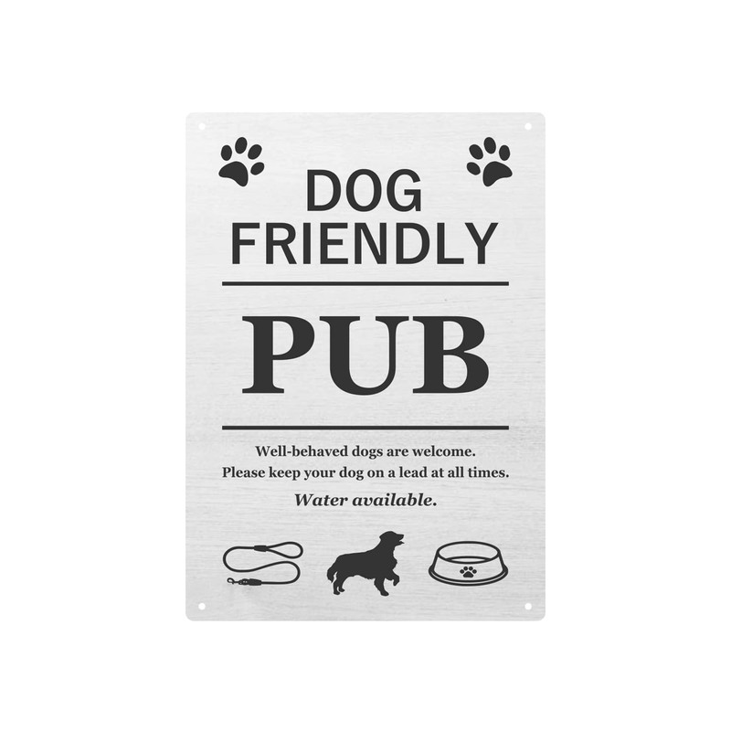 Dog Friendly Pub Printed Vinyl Waterproof Sign - Stylish and