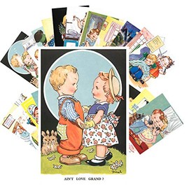 Vintage PostCards 24 pcs Funny Life Scenes Cartoons Retro Postcards REPRINT