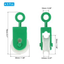 PATIKIL Nylon Pulley Mini, 8Pcs DIY Pulley System for Wire Amateur Radio Loop Antennas, Green
