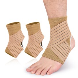 1 Pair Ankle Support Brace,Adjustable Ankle Compression Sleeve with Stabilizer Wraps,Ankle Bandages Protectors for Sports,Sprained Ankle,Plantar Fasciitis,Achilles Tendonitis,Joint Pain