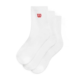 Wilson Quarter Top Calzini, Confezione Da 3, Con Calzata Facile, Supporto Dell'Arco Plantare E Ammortizzazione Superiore, Colore: Bianco Brillante, Taglia: M