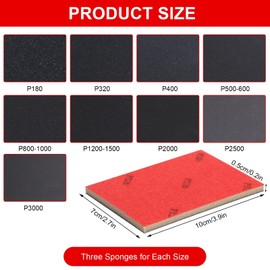 27 Piece Sanding Sponge Set, Sanding Sponges P180-3000 Grit Sanding Block Wet Sanding Sponge Sanding Pads, Hand Sanding Blocks Wet Dry Sandpaper for Wood Metal Polishing Drywall