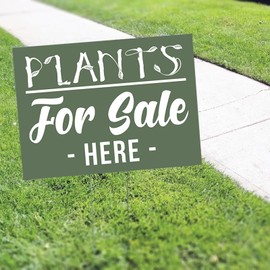 Plants For Sale Here Advertising Buy plants pots seeds or Apricot Lawn Garden Indoor Outdoor Decor Coroplast Yard Sign With H Stake 12"x18" Single Sided