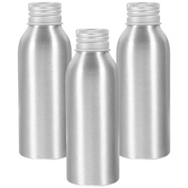 KESYOO Aluminum Empty Bottles, Set of 3, Travel Shampoo Makeup Storage Containers, Round Metal Bottles, Essential Oil Bottles with Lid Screws, 100 Ml