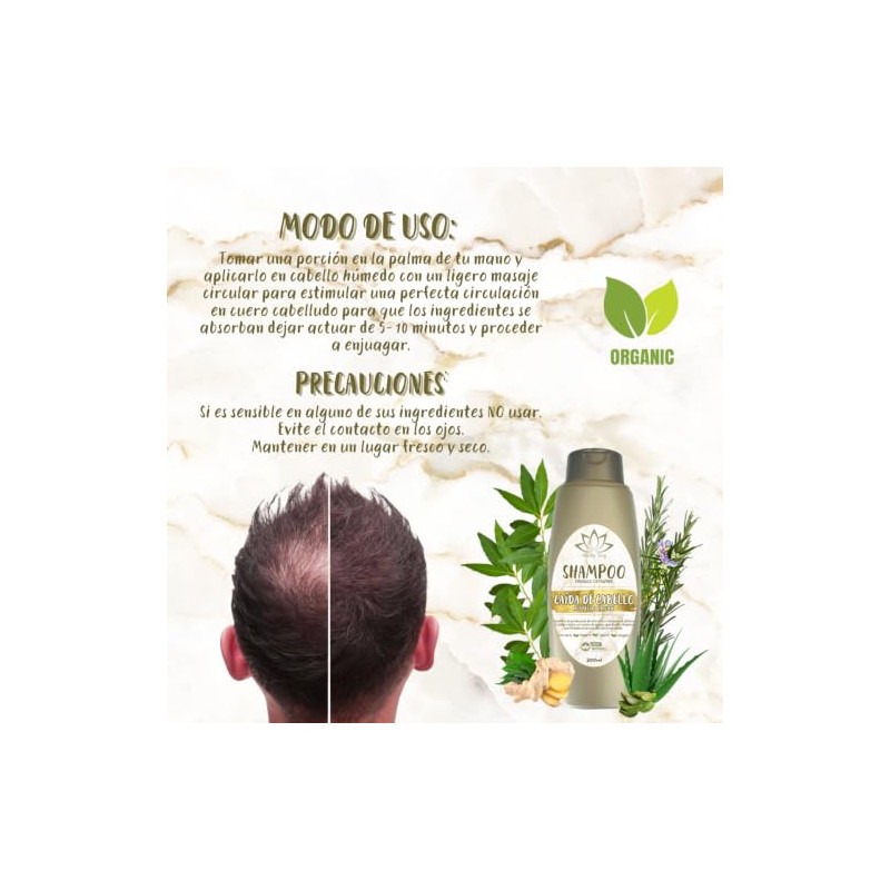 Shampoo Orgánico Ozonizado De Romero y Aloe Vera y Vitamina