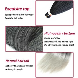 Pre-Stretched Braiding hair 26 Inch 3 Pack High Temperature Synthetic Extensions for Box Braids and Twists Wedding Makeup Styling (1B/613, 26inch)