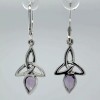 Amber America Facetted Purple AMETHYST Celtic Knot Earrings Leverback 925