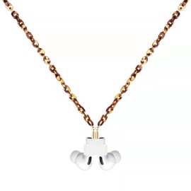 通用 Anti-Lost Compatible with Airpods 3 Pro Strap Lanyard Cord Tortoise Shell Acrylic Resin Hoops Link Chain Necklace With Magnetic Silicone