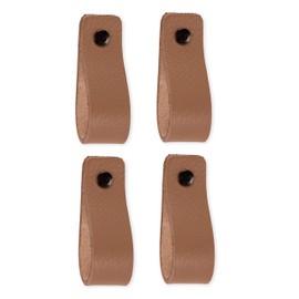 Brute Strength - Leather Handles for Furniture - Taupe - 4 Pieces - 16.5 x 2.5 cm - Cabinet Handle, Door Handle for Kitchen, Bathroom, Cabinets, Dresser, Wood