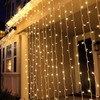 Brightown 600LED Warm White Curtain String Lights 8 Modes Remote