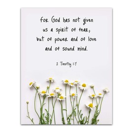 Book of Timothy Bible Wall Decor, Book Bible Christian Quote Decor, Bible Verse Wall Print, Bible Quote 11 x 14 Wall Print, Inspirational Poster for Family & Friends, Birthday Gift for Women