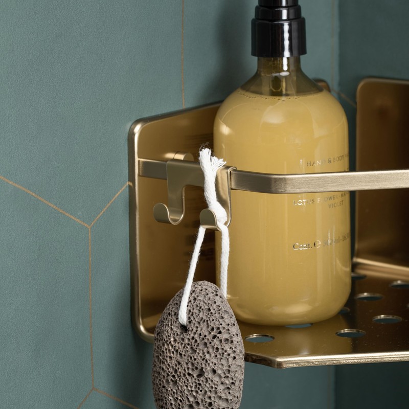 Tatay Corner basket Collection Serenity, Made of Aluminium, Color Gold.