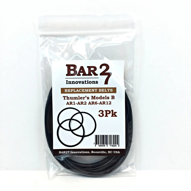 3 Pack Replacement Drive Belt Thumler's Rock Tumbler Model B