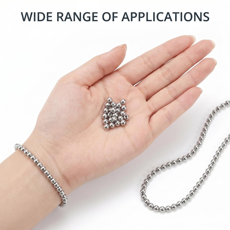 SULIKJHUI 3000 Pcs 3mm Beads, Spacer Beads for Jewelry Making