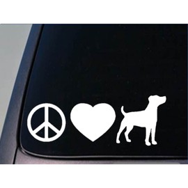 EZ-STIK Peace Love Jack Russell Sticker *H120* 8" Vinyl Parson Russell