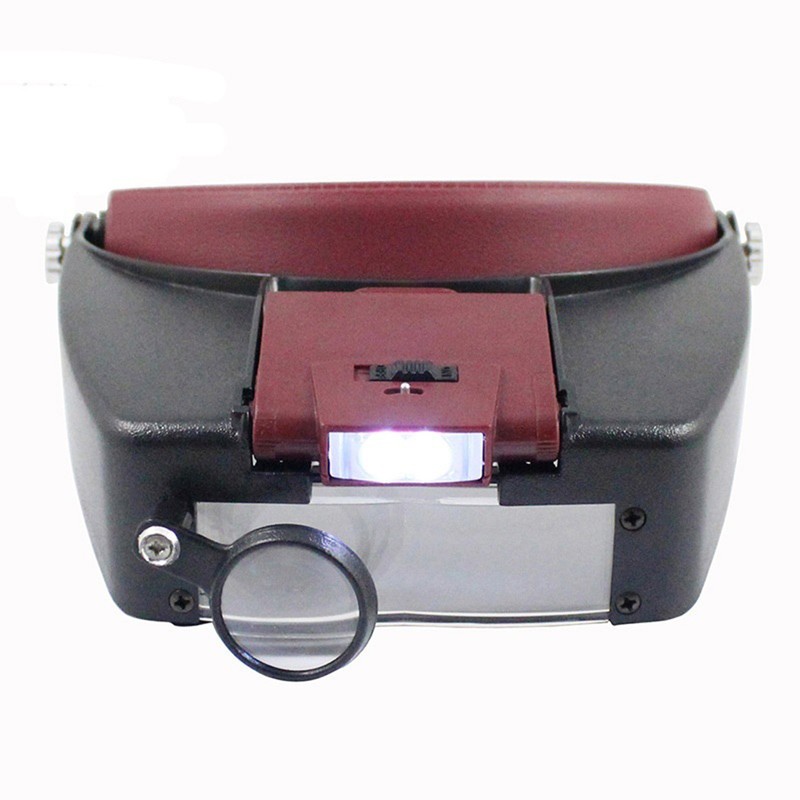 Magnifying Glass Helmet Type Head Mounted Magnifying Glass with LED