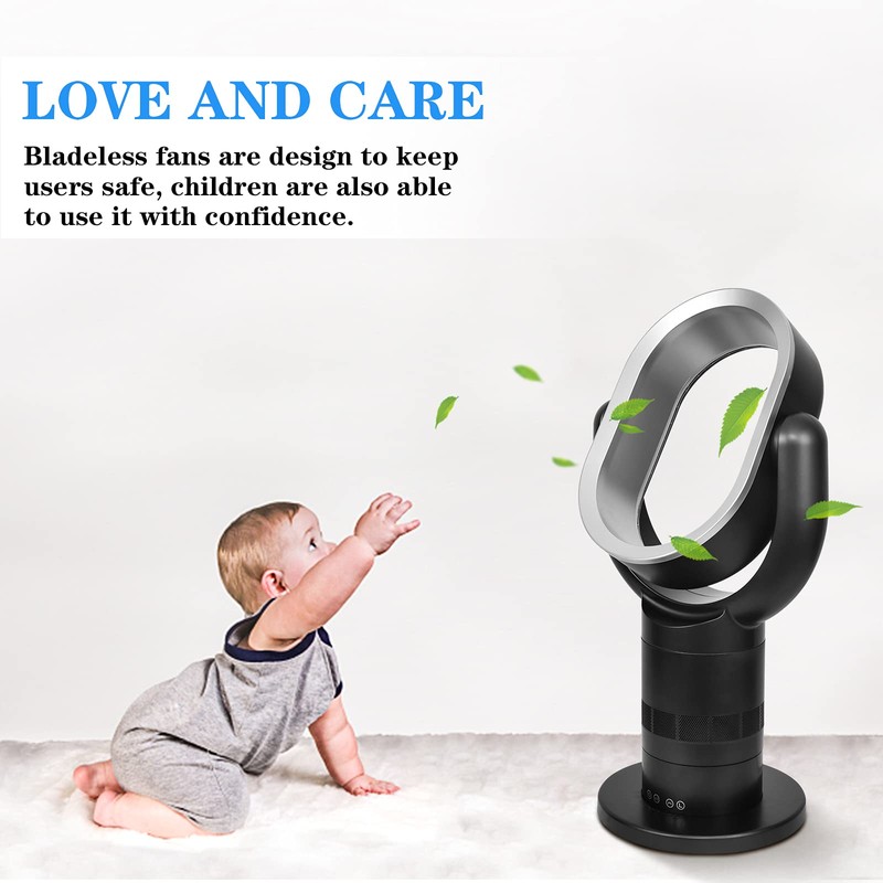 Portable Bladeless Tower Fan, 10 Speeds Settings, 10-Hour Timing Closure,