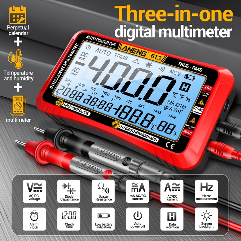 ANENG Digital Multimeter Tester,4000 Counts Voltage Tester,Auto-Ranging TRMS Volt Meter,Large