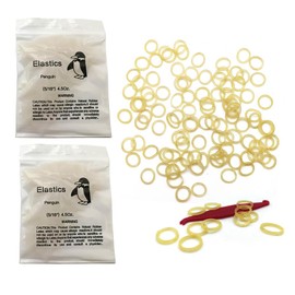 SNAWOP Orthodontic Elastic Rubber Band 5/16" Natural 200PCS Heavy 4.5 Ounce Intraoral Teeth Brace Bands with Placer Hook