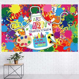Art Paint Backdrop Banner Decorations Artist Theme Birthday Photography Background Art Painting Party Wall Birthday Decorations Supplies