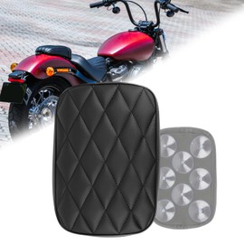 DREAMIZER Motorcycle Rear Passenger Cushion, 8 Suction Cups Motorcycle Rear Seat Pad Compatible with Harley Sportster XL 883 1200 Dyna Softail Touring Cruiser Chopper Custom
