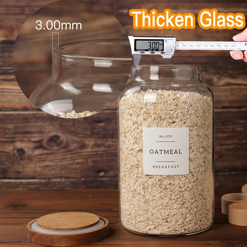 CZSZYGHBAO 2 PCS Large Glass Jar with Airtight Lid, Glass